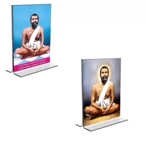 Car Desk/Table Top Sri Ramakrishna Paramhansa Acrylic T-Style Photo Stand - 2.5x3.5 Inches, Compact And Stylish Spiritual Display, Easily Change 2 Photos ( Pack Of 1 ) (F9275) Car Desk/Table Top Sri Ramakrishna Paramhansa Acrylic T-Style Photo Stand - 2.5x3.5 Inches, Compact And Stylish Spiritual Display, Easily Change 2 Photos ( Pack Of 1 ) (F9275)