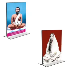 Car Desk/Table Top Sri Ramakrishna Paramhansa & Sarada Maa Acrylic T-Style Photo Stand - 2.5x3.5 Inches, Compact And Stylish Spiritual Display, Easily Change 2 Photos ( Pack Of 1 ) (F9292) Car Desk/Table Top Sri Ramakrishna Paramhansa & Sarada Maa Acrylic T-Style Photo Stand - 2.5x3.5 Inches, Compact And Stylish Spiritual Display, Easily Change 2 Photos ( Pack Of 1 ) (F9292)