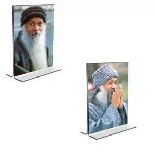 Car Desk/Table Top Osho Acrylic T-Style Photo Stand - 2.5x3.5 Inches, Compact And Stylish Spiritual Display, Easily Change 2 Photos ( Pack Of 1 ) (F9299) Car Desk/Table Top Osho Acrylic T-Style Photo Stand - 2.5x3.5 Inches, Compact And Stylish Spiritual Display, Easily Change 2 Photos ( Pack Of 1 ) (F9299)