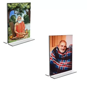 Car Desk/Table Top Maa Lokenath Baba & Neem Karoli Baba Acrylic T-Style Photo Stand - 2.5x3.5 Inches, Compact And Stylish Spiritual Display, Easily Change 2 Photos ( Pack Of 1 ) (F9312) Car Desk/Table Top Maa Lokenath Baba & Neem Karoli Baba Acrylic T-Style Photo Stand - 2.5x3.5 Inches, Compact And Stylish Spiritual Display, Easily Change 2 Photos ( Pack Of 1 ) (F9312)