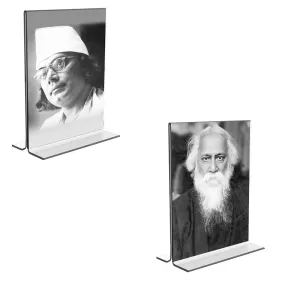 Car Desk/Table Top Kazi Nazrul & Sri Rabindranath Tagore Acrylic T-Style Photo Stand - 2.5x3.5 Inches, Compact And Stylish Spiritual Display, Easily Change 2 Photos ( Pack Of 1 ) (F9335) Car Desk/Table Top Kazi Nazrul & Sri Rabindranath Tagore Acrylic T-Style Photo Stand - 2.5x3.5 Inches, Compact And Stylish Spiritual Display, Easily Change 2 Photos ( Pack Of 1 ) (F9335)