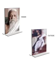 Car Desk/Table Top Sri Aurobindo  Acrylic T-Style Photo Stand - 2.5x3.5 Inches, Compact And Stylish Spiritual Display, Easily Change  2 Photos ( Pack Of 1 ) (F9364)