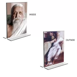 Car Desk/Table Top Sri Aurobindo Acrylic T-Style Photo Stand - 2.5x3.5 Inches, Compact And Stylish Spiritual Display, Easily Change 2 Photos ( Pack Of 1 ) (F9364) Car Desk/Table Top Sri Aurobindo Acrylic T-Style Photo Stand - 2.5x3.5 Inches, Compact And Stylish Spiritual Display, Easily Change 2 Photos ( Pack Of 1 ) (F9364)