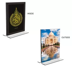 Car Desk/Table Top Islamic Allah & Taj Mahal Acrylic T-Style Photo Stand - 2.5x3.5 Inches, Compact And Stylish Spiritual Display, Easily Change 2 Photos ( Pack Of 1 ) (F9382) Car Desk/Table Top Islamic Allah & Taj Mahal Acrylic T-Style Photo Stand - 2.5x3.5 Inches, Compact And Stylish Spiritual Display, Easily Change 2 Photos ( Pack Of 1 ) (F9382)