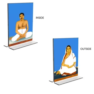 Car Desk/Table Top Anukul Chandra Thakur & Jagajanani Sree Sree Barama Acrylic T-Style Photo Stand - 2.5x3.5 Inches, Compact And Stylish Spiritual Display, Easily Change 2 Photos ( Pack Of 1 ) (F9385) Car Desk/Table Top Anukul Chandra Thakur & Jagajanani Sree Sree Barama Acrylic T-Style Photo Stand - 2.5x3.5 Inches, Compact And Stylish Spiritual Display, Easily Change 2 Photos ( Pack Of 1 ) (F9385)