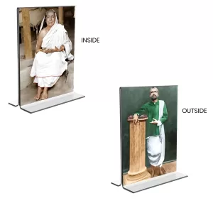 Car Desk/Table Top Sarada Devi & Sri Ramakrishna Paramhansa Acrylic T-Style Photo Stand - 2.5x3.5 Inches, Compact And Stylish Spiritual Display, Easily Change 2 Photos ( Pack Of 1 ) (F9400) Car Desk/Table Top Sarada Devi & Sri Ramakrishna Paramhansa Acrylic T-Style Photo Stand - 2.5x3.5 Inches, Compact And Stylish Spiritual Display, Easily Change 2 Photos ( Pack Of 1 ) (F9400)