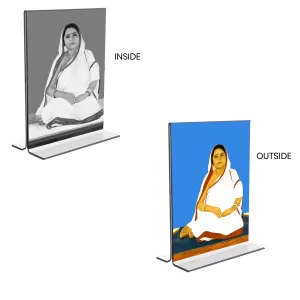 Car Desk/Table Top Barama Acrylic T-Style Photo Stand - 2.5x3.5 Inches, Compact And Stylish Spiritual Display, Easily Change 2 Photos ( Pack Of 1 ) (F9408) Car Desk/Table Top Barama Acrylic T-Style Photo Stand - 2.5x3.5 Inches, Compact And Stylish Spiritual Display, Easily Change 2 Photos ( Pack Of 1 ) (F9408)
