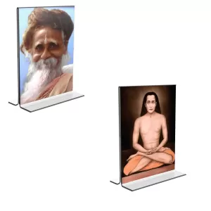 Car Desk/Table Top Sri Onkarnath Thakur And Sri Babbaji Acrylic T-Style Photo Stand - 2.5x3.5 Inches, Compact And Stylish Spiritual Display, Easily Change 2 Photos ( Pack Of 1 ) (F9414) Car Desk/Table Top Sri Onkarnath Thakur And Sri Babbaji Acrylic T-Style Photo Stand - 2.5x3.5 Inches, Compact And Stylish Spiritual Display, Easily Change 2 Photos ( Pack Of 1 ) (F9414)