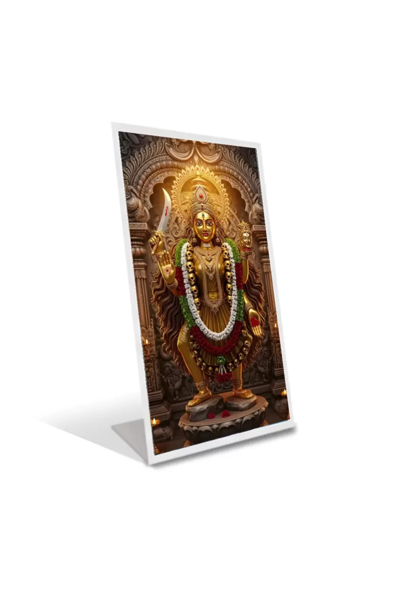 Car Desk/Table Top Goddess Kali Acrylic L-Style Photo Stand - 2.5x3.5 Inches, Compact And Stylish Spiritual Display (F6666)