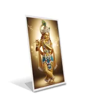Car Desk/Table Top Divine Krishna Acrylic L-Style Photo Stand - 2.5x3.5 Inches, Compact And Stylish Spiritual Display (F6676)