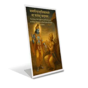 Car Desk/Table Top Lord Krishna And Arjuna. Acrylic L-Style Photo Stand - 2.5x3.5 Inches, Compact And Stylish Spiritual Display (F6679) Car Desk/Table Top Lord Krishna And Arjuna. Acrylic L-Style Photo Stand - 2.5x3.5 Inches, Compact And Stylish Spiritual Display (F6679)