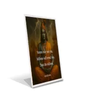 Car Desk/Table Top Shree Krishna Acrylic L-Style Photo Stand - 2.5x3.5 Inches, Compact And Stylish Spiritual Display (F6680)