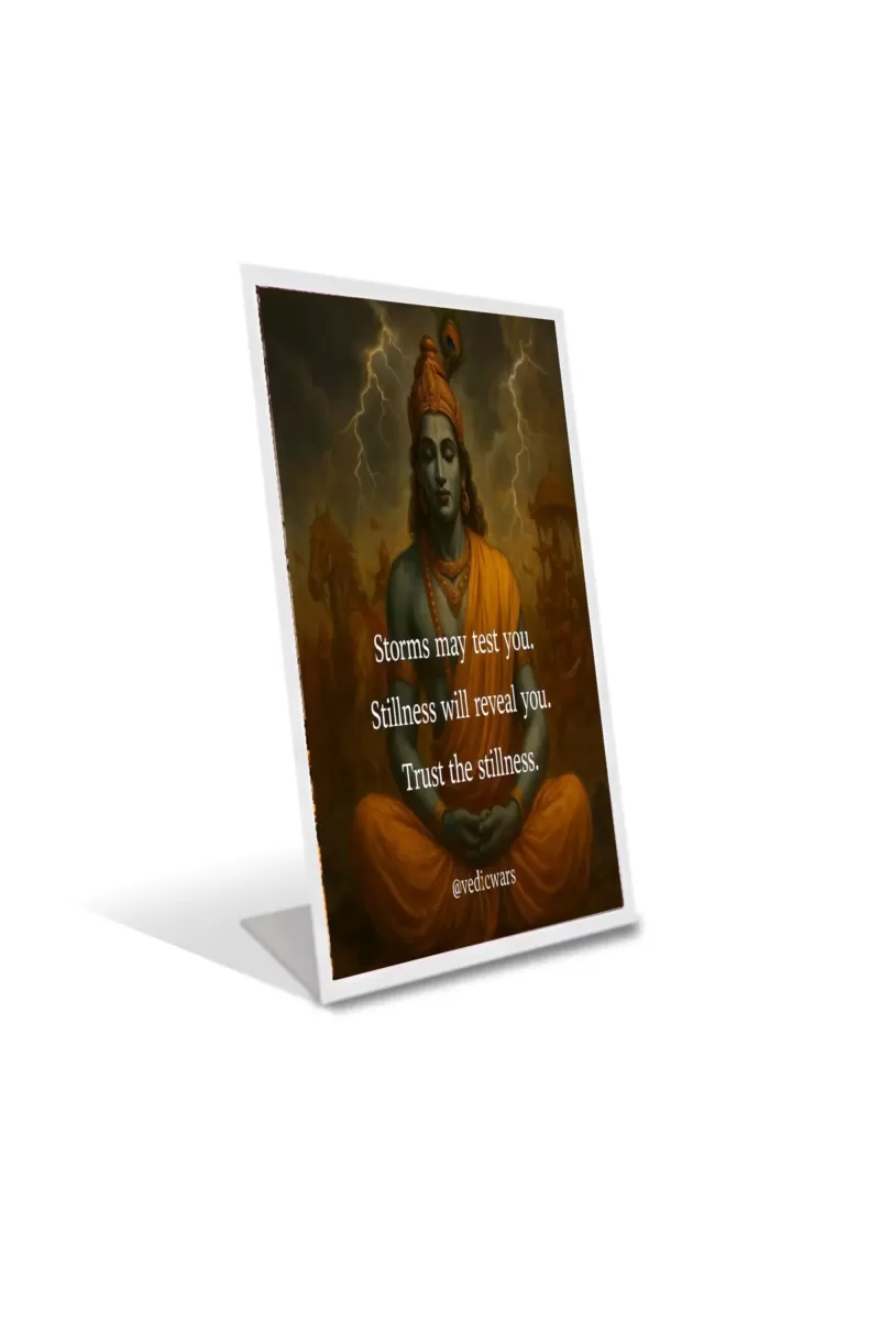 Car Desk/Table Top Shree Krishna Acrylic L-Style Photo Stand - 2.5x3.5 Inches, Compact And Stylish Spiritual Display (F6680)