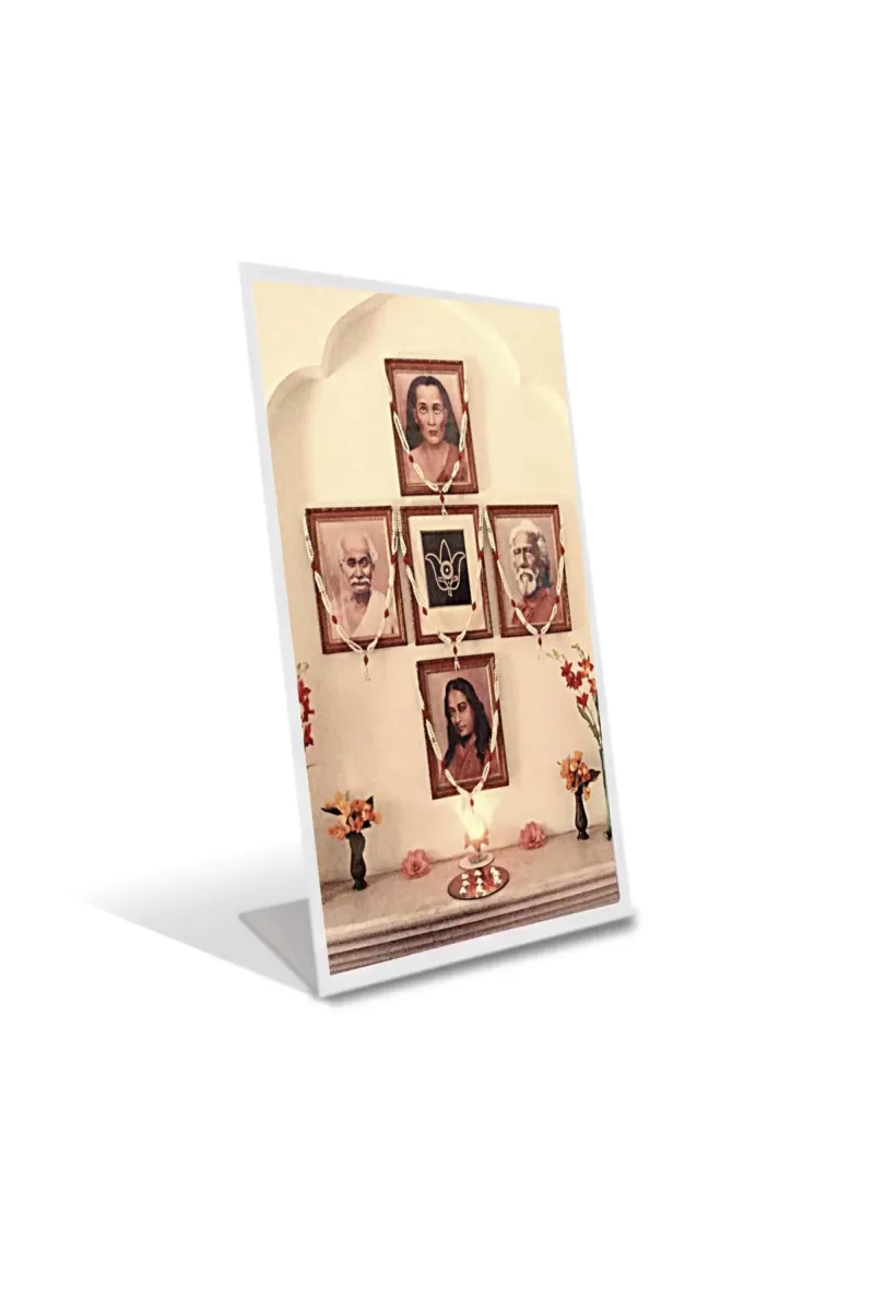 Car Desk/Table Top Kriya Yoga,  Paramahansa Yogananda  Acrylic L-Style Photo Stand - 2.5x3.5 Inches, Compact And Stylish Spiritual Display (F6681)