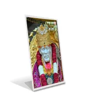 Car Desk/Table Top Shirdi Sai Baba Acrylic L-Style Photo Stand - 2.5x3.5 Inches, Compact And Stylish Spiritual Display (F6690)