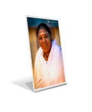 Car Desk/Table Top  Mata Amritanandamayi Devi Acrylic L-Style Photo Stand - 2.5x3.5 Inches, Compact And Stylish Spiritual Display (F6694)