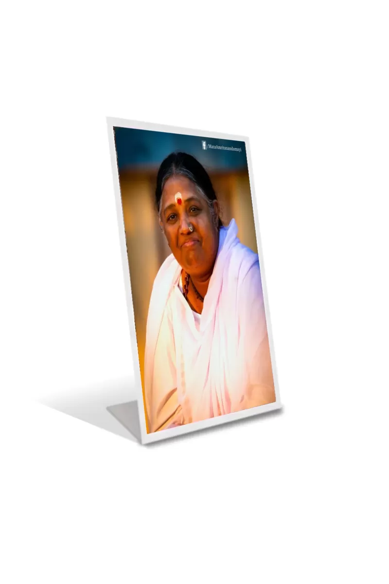 Car Desk/Table Top  Mata Amritanandamayi Devi Acrylic L-Style Photo Stand - 2.5x3.5 Inches, Compact And Stylish Spiritual Display (F6694)