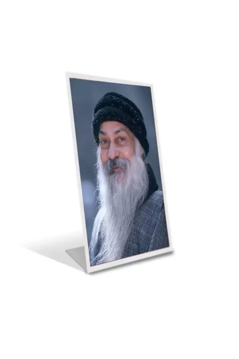 Car Desk/Table Top Osho Acrylic L-Style Photo Stand - 2.5x3.5 Inches, Compact And Stylish Spiritual Display (F6698)