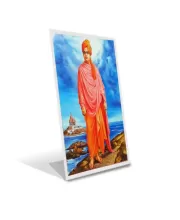 Car Desk/Table Top Swami Vivekananda Acrylic L-Style Photo Stand - 2.5x3.5 Inches, Compact And Stylish Spiritual Display (F6699)