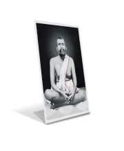 Car Desk/Table Top Sri Ramkrishna Acrylic L-Style Photo Stand - 2.5x3.5 Inches, Compact And Stylish Spiritual Display (F6703)