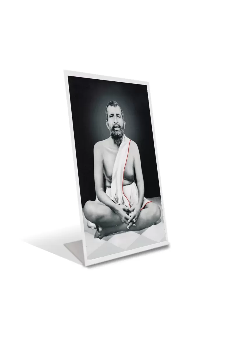 Car Desk/Table Top Sri Ramkrishna Acrylic L-Style Photo Stand - 2.5x3.5 Inches, Compact And Stylish Spiritual Display (F6703)
