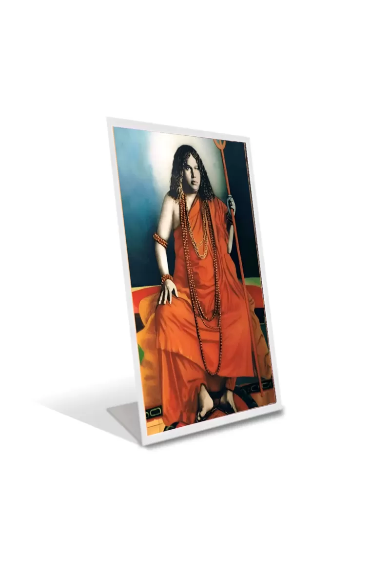 Car Desk/Table Top Swami Pranavananda Acrylic L-Style Photo Stand - 2.5x3.5 Inches, Compact And Stylish Spiritual Display (F6706)