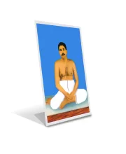 Car Desk/Table Top Sri Sri Sri Thakur Anukul Acrylic L-Style Photo Stand - 2.5x3.5 Inches, Compact And Stylish Spiritual Display (F6707)
