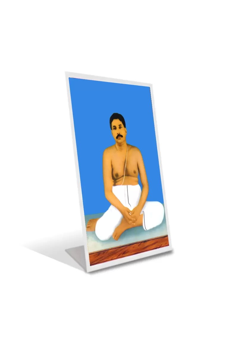 Car Desk/Table Top Sri Sri Sri Thakur Anukul Acrylic L-Style Photo Stand - 2.5x3.5 Inches, Compact And Stylish Spiritual Display (F6707)