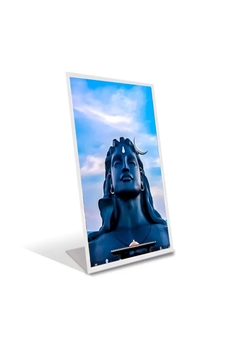 Car Desk/Table Top Adiyogi Shiva Acrylic L-Style Photo Stand - 2.5x3.5 Inches, Compact And Stylish Spiritual Display (F6710)