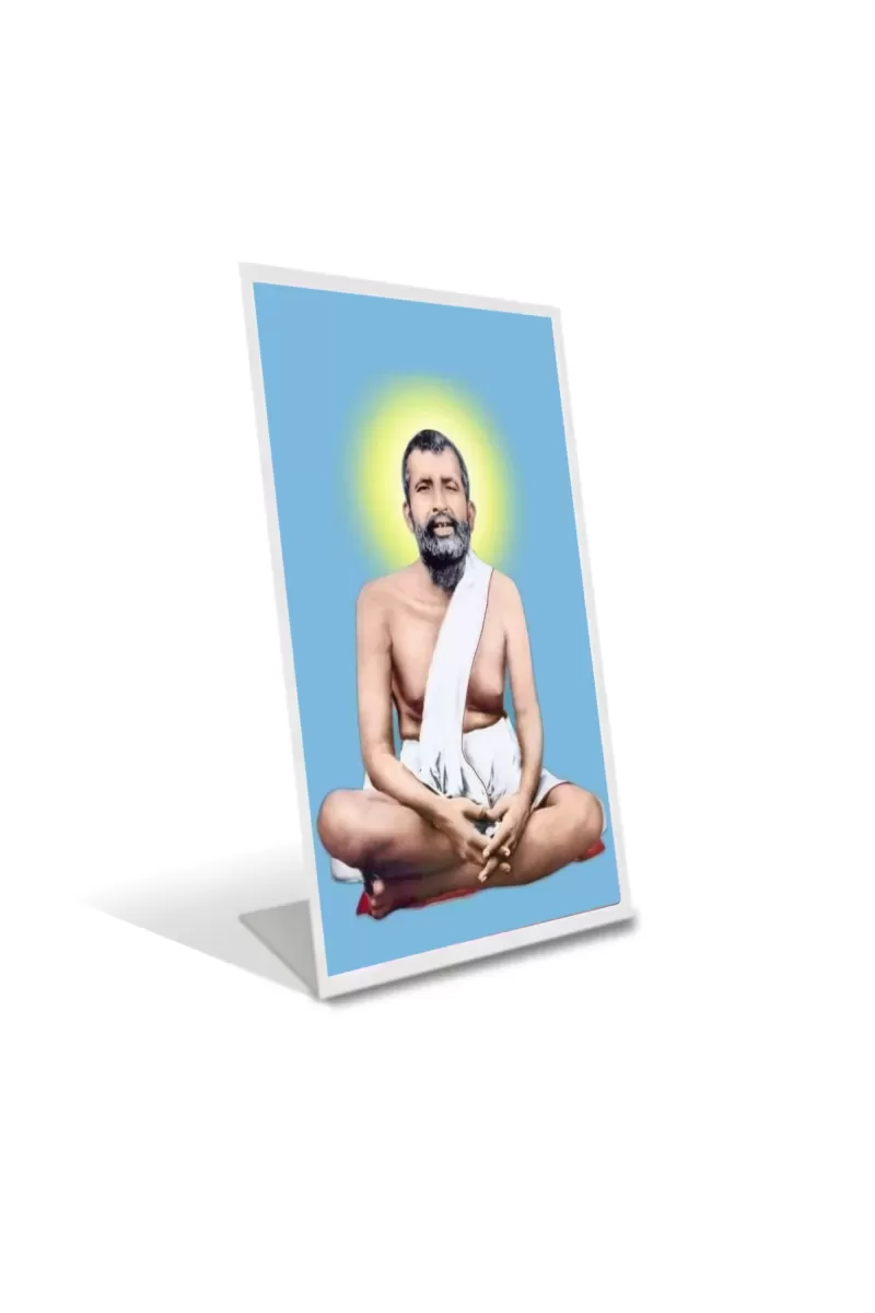 Car Desk/Table Top Sri Ramkrishna Acrylic L-Style Photo Stand - 2.5x3.5 Inches, Compact And Stylish Spiritual Display (F6714)