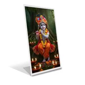 Car Desk/Table Top Little Krishna Acrylic L-Style Photo Stand - 2.5x3.5 Inches, Compact And Stylish Spiritual Display (F6717) Car Desk/Table Top Little Krishna Acrylic L-Style Photo Stand - 2.5x3.5 Inches, Compact And Stylish Spiritual Display (F6717)