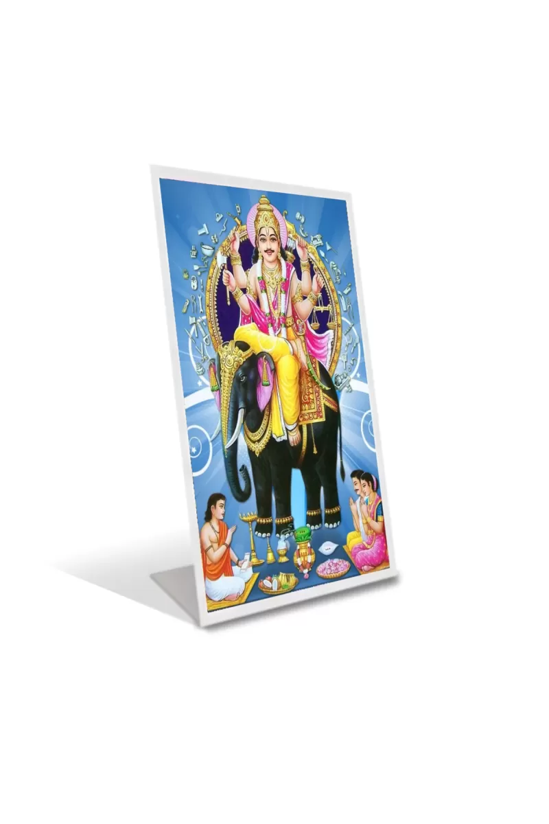 Car Desk/Table Top Lord Vishwakarma Acrylic L-Style Photo Stand - 2.5x3.5 Inches, Compact And Stylish Spiritual Display (F6718)