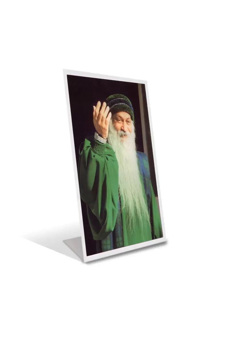 Car Desk/Table Top Bhagwan Shree Rajneesh Acrylic L-Style Photo Stand - 2.5x3.5 Inches, Compact And Stylish Spiritual Display (F6719)