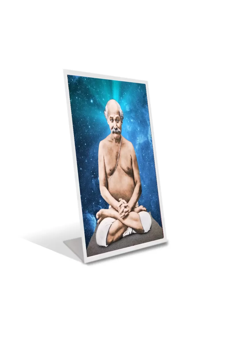 Car Desk/Table Top Shri Lahiri Mahashaya Acrylic L-Style Photo Stand - 2.5x3.5 Inches, Compact And Stylish Spiritual Display (F6720)
