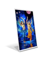 Car Desk/Table Top  Lord Chaitanya Mahaprabhu And Nityananda Prabhu Acrylic L-Style Photo Stand - 2.5x3.5 Inches, Compact And Stylish Spiritual Display (F6725)