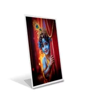 Car Desk/Table Top Divine Krishna Acrylic L-Style Photo Stand - 2.5x3.5 Inches, Compact And Stylish Spiritual Display (F6727)