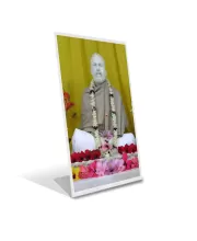 Car Desk/Table Top Shri Ramkrishna Acrylic L-Style Photo Stand - 2.5x3.5 Inches, Compact And Stylish Spiritual Display (F6729)