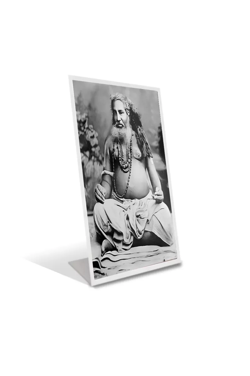 Car Desk/Table Top Bijoy Krishna Goswami Acrylic L-Style Photo Stand - 2.5x3.5 Inches, Compact And Stylish Spiritual Display (F6730)