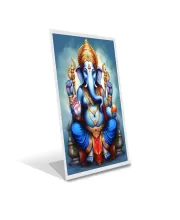 Car Desk/Table Top Lord Ganesh Acrylic L-Style Photo Stand - 2.5x3.5 Inches, Compact And Stylish Spiritual Display (F6732)