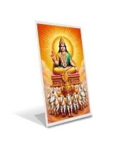 Car Desk/Table Top  Surya Dev Acrylic L-Style Photo Stand - 2.5x3.5 Inches, Compact And Stylish Spiritual Display (F6738)