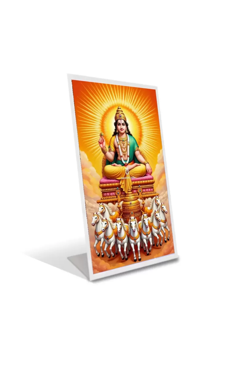 Car Desk/Table Top  Surya Dev Acrylic L-Style Photo Stand - 2.5x3.5 Inches, Compact And Stylish Spiritual Display (F6738)
