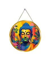 Serene Buddha 12x12 Inch Round Religious Photo Frame | Spiritual Wall Decor For Home Temple, Pooja Room & Office | Divine Wall Art Picture For Worship, Meditation & Gift (F13059)