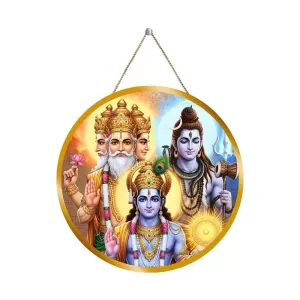 Lord Bramha Vishnu Shiva 12x12 Inch Round Religious Photo Frame | Spiritual Wall Decor For Home Temple, Pooja Room & Office | Divine Wall Art Picture For Worship, Meditation & Gift (F13069) Lord Bramha Vishnu Shiva 12x12 Inch Round Religious Photo Frame | Spiritual Wall Decor For Home Temple, Pooja Room & Office | Divine Wall Art Picture For Worship, Meditation & Gift (F13069)