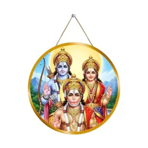 Lord Rama Sita And Hanuman 12x12 Inch Round Religious Photo Frame | Spiritual Wall Decor For Home Temple, Pooja Room & Office | Divine Wall Art Picture For Worship, Meditation & Gift (F13072) Lord Rama Sita And Hanuman 12x12 Inch Round Religious Photo Frame | Spiritual Wall Decor For Home Temple, Pooja Room & Office | Divine Wall Art Picture For Worship, Meditation & Gift (F13072)