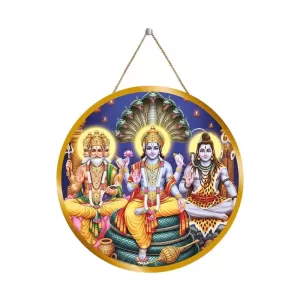 Lord Bramha Vishnu Shiva 12x12 Inch Round Religious Photo Frame | Spiritual Wall Decor For Home Temple, Pooja Room & Office | Divine Wall Art Picture For Worship, Meditation & Gift (F13074) Lord Bramha Vishnu Shiva 12x12 Inch Round Religious Photo Frame | Spiritual Wall Decor For Home Temple, Pooja Room & Office | Divine Wall Art Picture For Worship, Meditation & Gift (F13074)