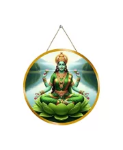 Goddess Lakshmi 12x12 Inch Round Religious Photo Frame | Spiritual Wall Decor For Home Temple, Pooja Room & Office | Divine Wall Art Picture For Worship, Meditation & Gift (F13075)