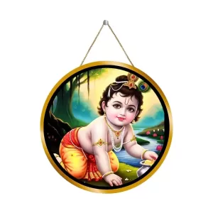Little Krishna 12x12 Inch Round Religious Photo Frame | Spiritual Wall Decor For Home Temple, Pooja Room & Office | Divine Wall Art Picture For Worship, Meditation & Gift (F13076) Little Krishna 12x12 Inch Round Religious Photo Frame | Spiritual Wall Decor For Home Temple, Pooja Room & Office | Divine Wall Art Picture For Worship, Meditation & Gift (F13076)