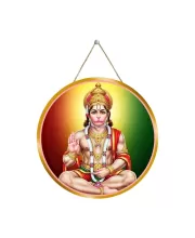 Lord Hanuman 12x12 Inch Round Religious Photo Frame | Spiritual Wall Decor For Home Temple, Pooja Room & Office | Divine Wall Art Picture For Worship, Meditation & Gift (F13083)