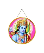 Lord Rama 12x12 Inch Round Religious Photo Frame | Spiritual Wall Decor For Home Temple, Pooja Room & Office | Divine Wall Art Picture For Worship, Meditation & Gift (F13084)