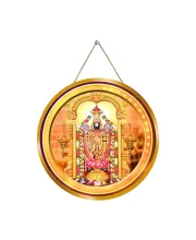 Lord Balaji 12x12 Inch Round Religious Photo Frame | Spiritual Wall Decor For Home Temple, Pooja Room & Office | Divine Wall Art Picture For Worship, Meditation & Gift (F13089)